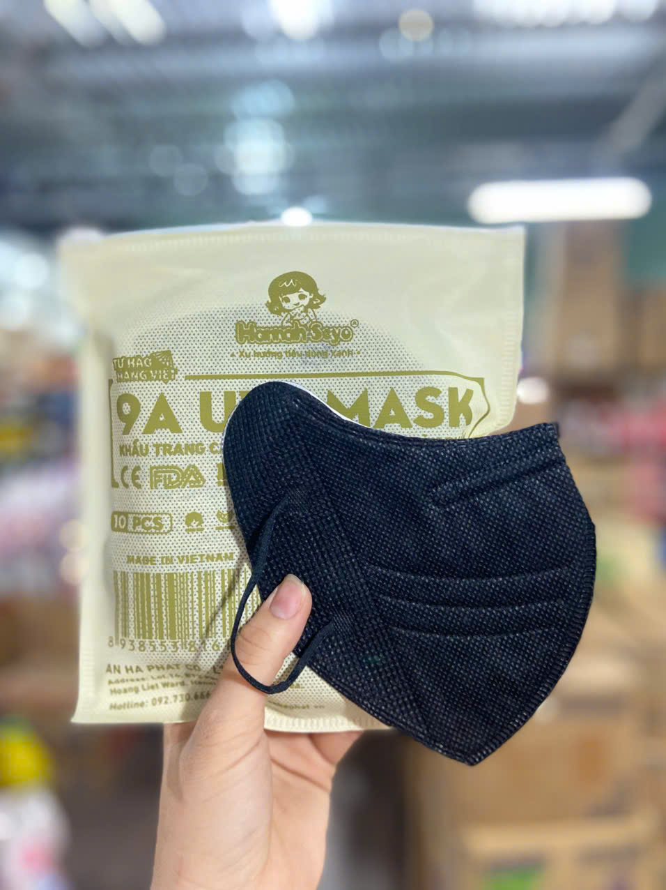 Khẩu trang 9A Hannah Seyo Thùng 100 Cái MÀU ĐEN