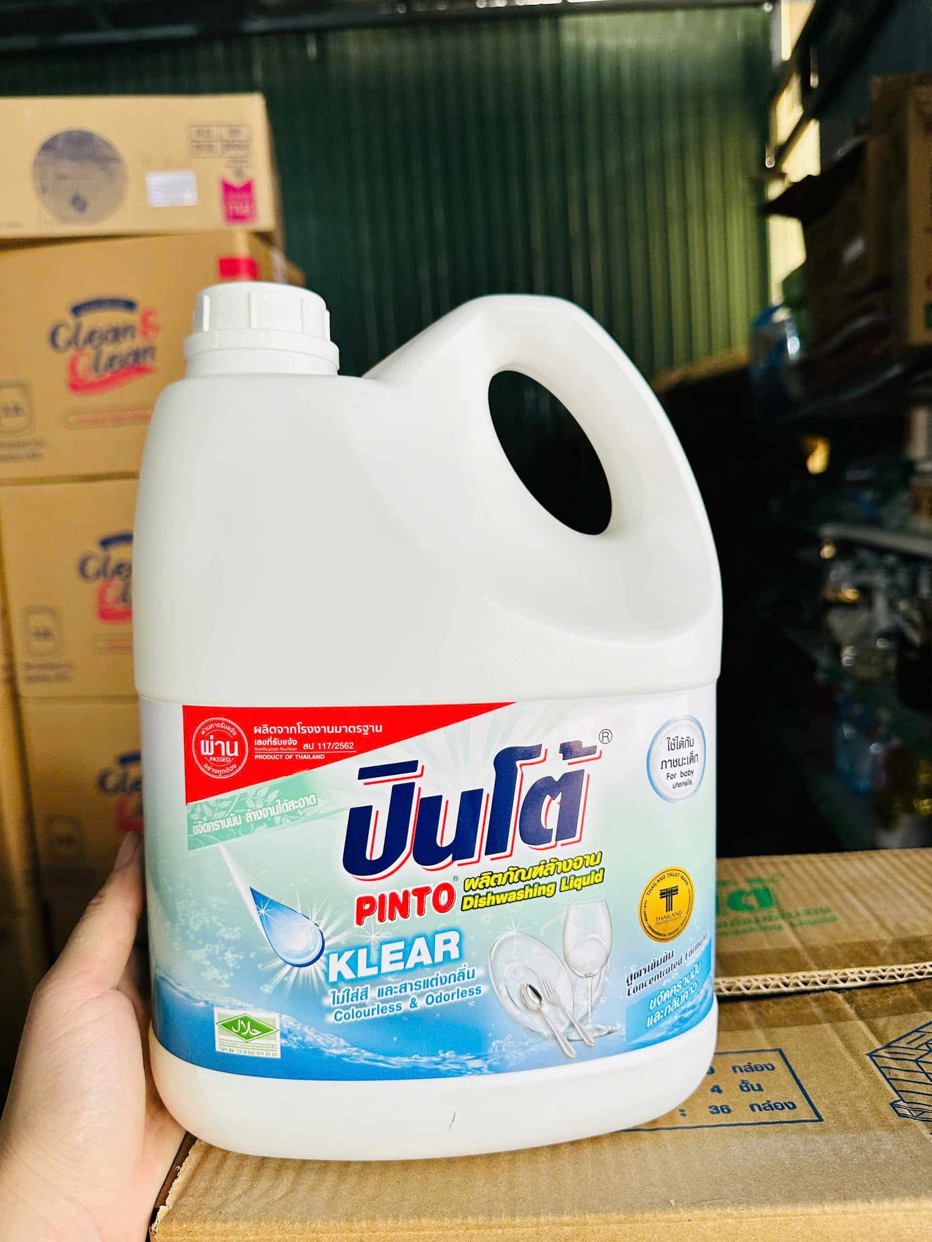Nước rửa chén Pinto Không màu – Không mùi 3.800ml Thái Lan