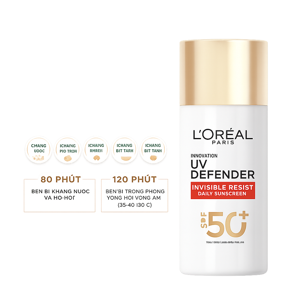 Kem Chống Nắng L'Oréal Paris UV Defender Invisible Resist SPF 50+ PA++ - Ảnh 2