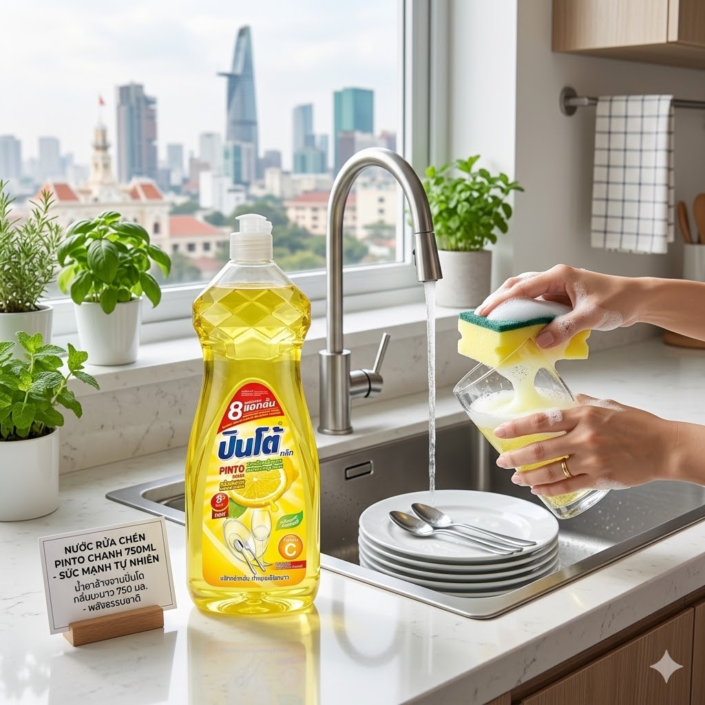 Nước Rửa Chén Pinto Chanh 750ml Thái Lan - Ảnh 2