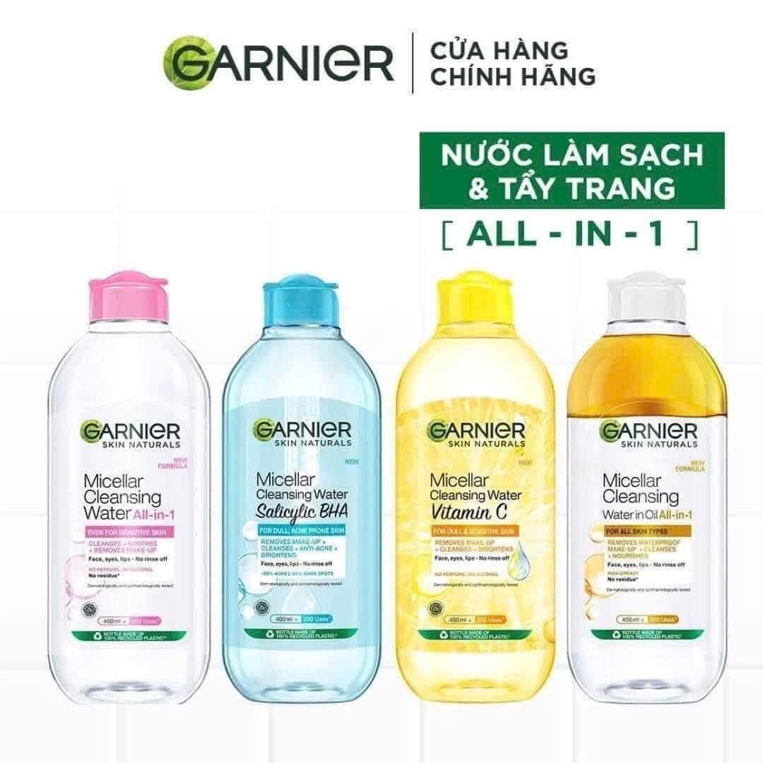 Nước Tẩy Trang Garnier Micellar Cleansing Water Màu Vàng 400ml – Sạch Cặn Trang Điểm - Ảnh 4