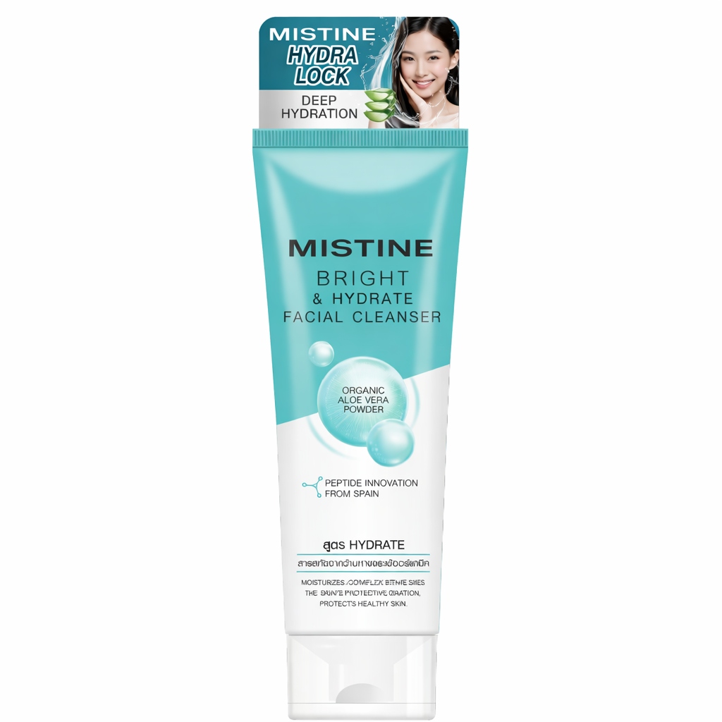 SỮA RỬA MẶT MISTINE BRIGHT & hydrate FACIAL CLEANSER 100G MÀU XANH