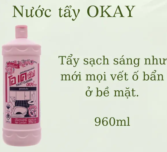 Nước Tẩy Toilet OKAY Hồng 960ML Thái Lan - Ảnh 3