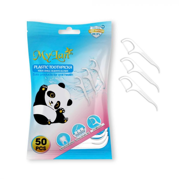 Tăm Chỉ Nha Khoa Mylan Gói 50 Cây – Làm Sạch Kẽ Răng Hiệu Quả, Giá Rẻ