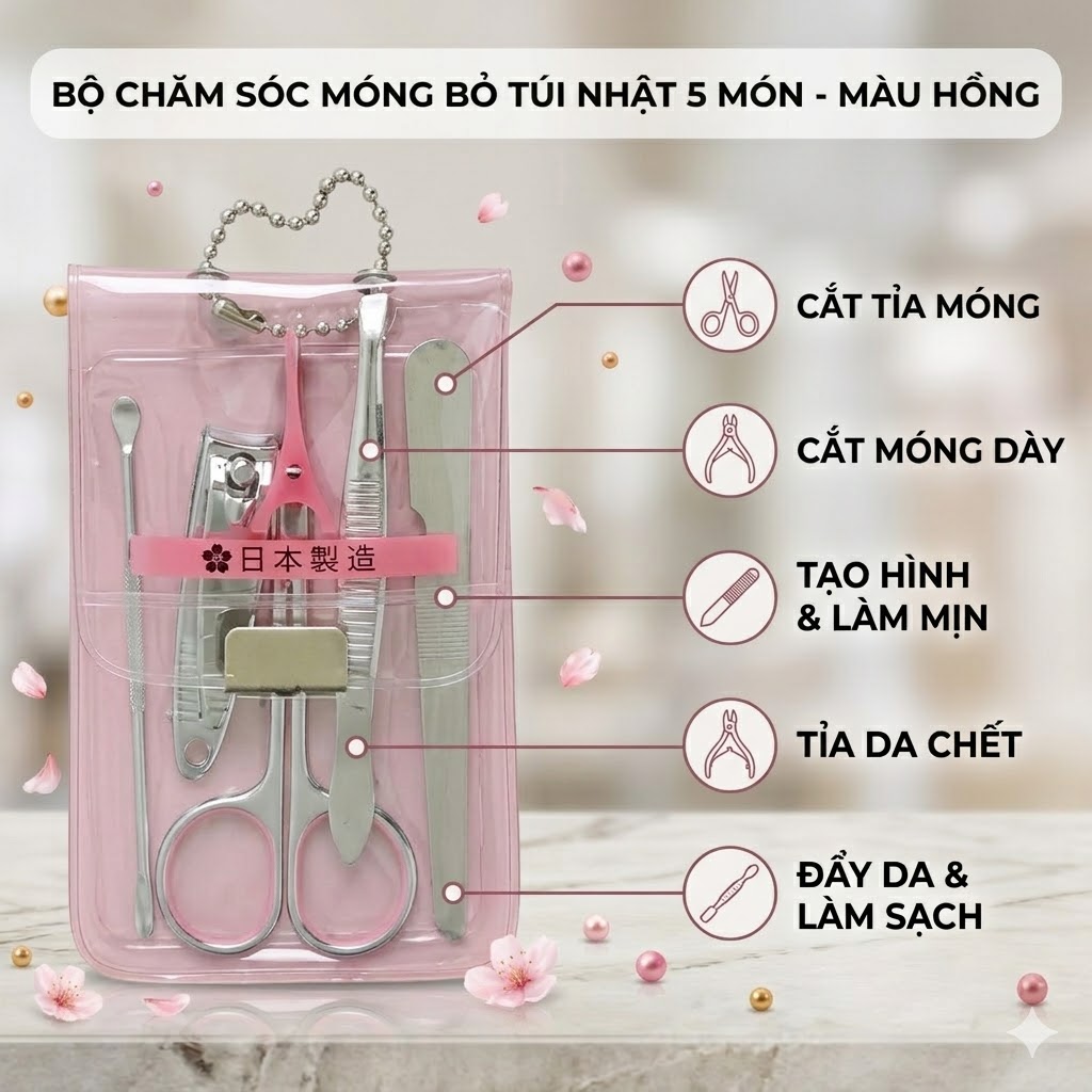 BỘ CHĂM SÓC MÓNG BỎ TÚI NHẬT 5 MÓN - Ảnh 3